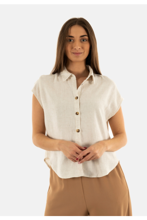 Chemisier manches courtes grace & mila perez_13104 beige main product photo