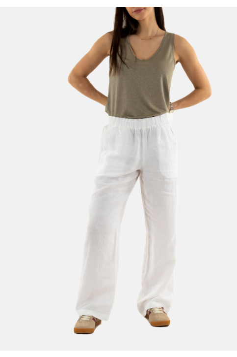 Pantalons superdry linen drawstring 04c white main product photo