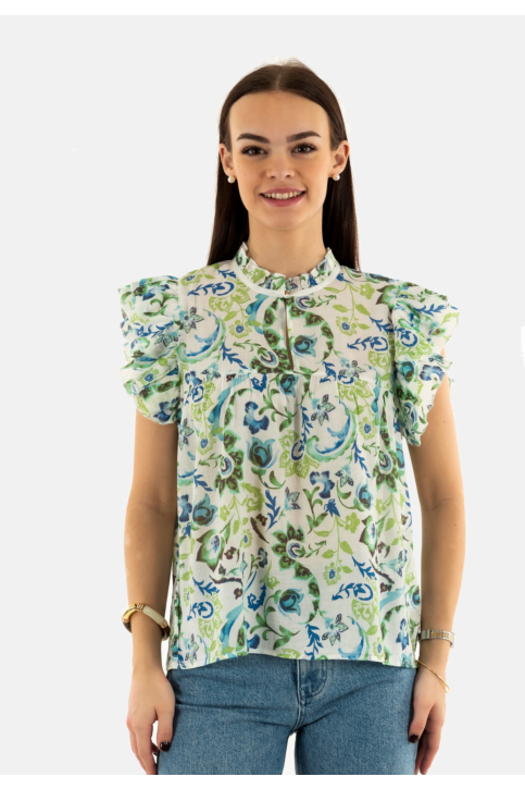 Tee shirt salsa ruffled detail print 510 main product photo