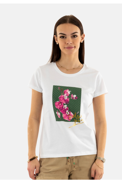 Tee shirt salsa graphic flower print 011 main product photo