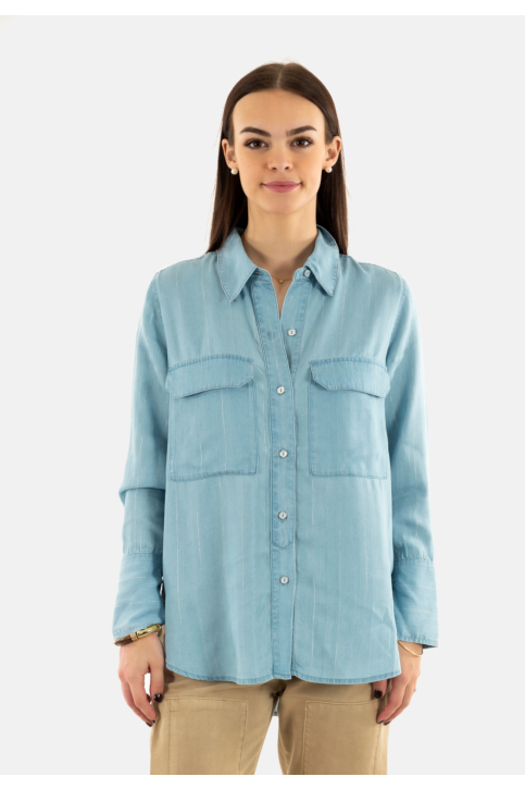 Chemisier salsa chemise lightdenim avec brillance 850 main product photo