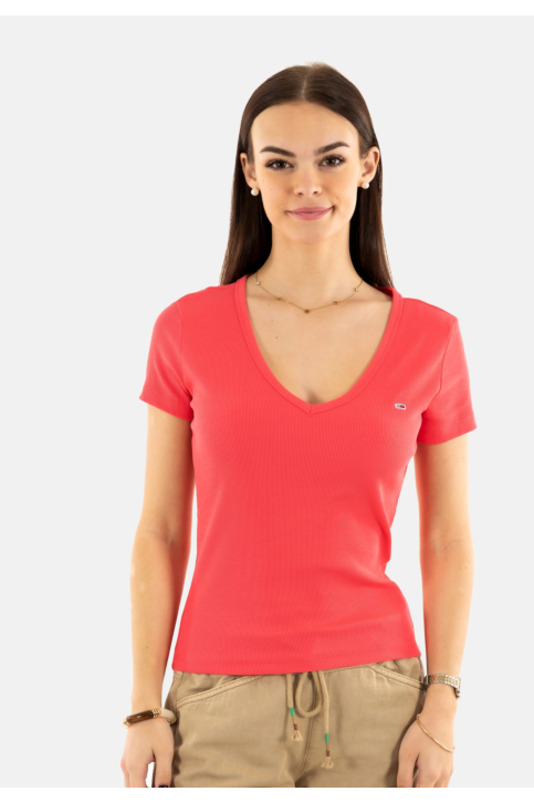 Tee shirt tommy jeans slim essential r xi2 amour main product photo