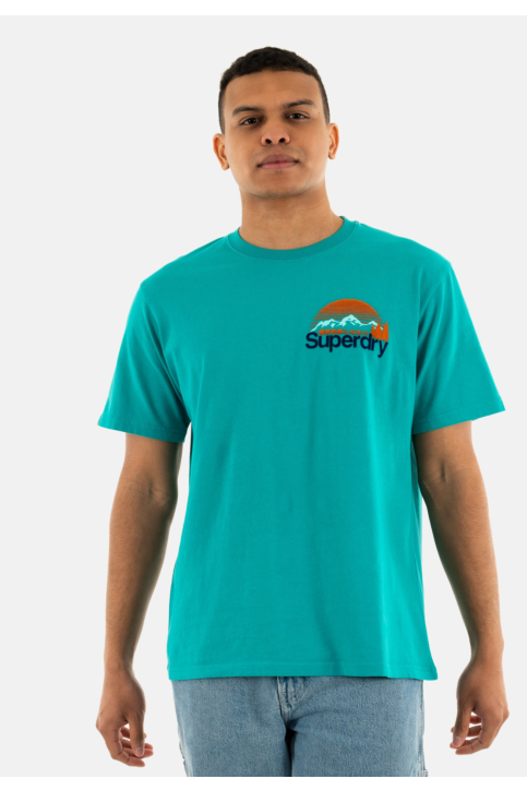 Tee shirt superdry cl great outdoors chest 8jy blue grass main product photo