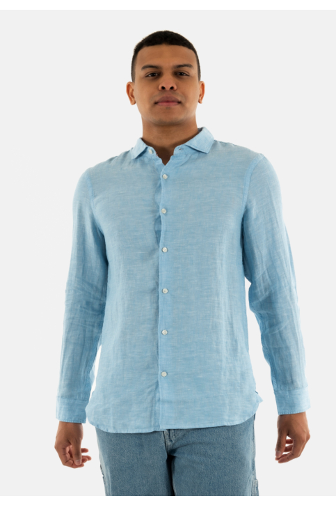 Chemise superdry vacation l/s linen f5p sea blue chambray main product photo