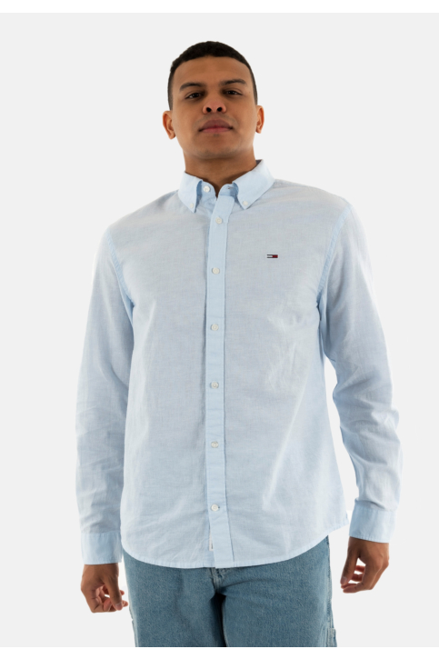 Chemise tommy jeans reg linen blend c3q sweet blue main product photo