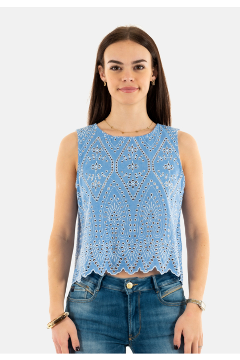 Debardeurs only tulum blue bonnet bright white emb. main product photo