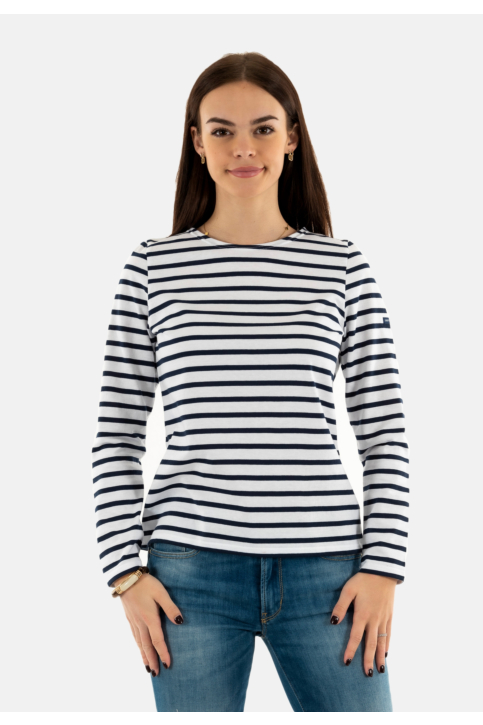 Tee shirt manches longues saint james minquidame neige/marine main product photo