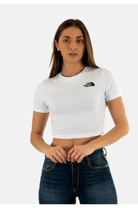 Tee shirt the north face s/s essential cropped slim fn4 tnf white main product photo
