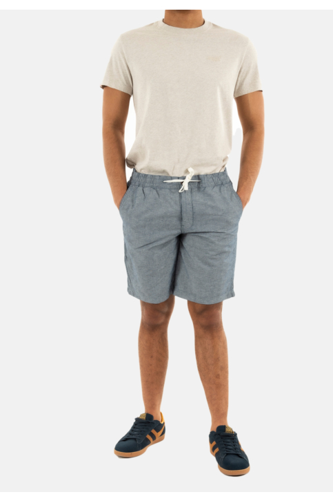 Shorts bermudas superdry merchant linen jkc navy stripe main product photo