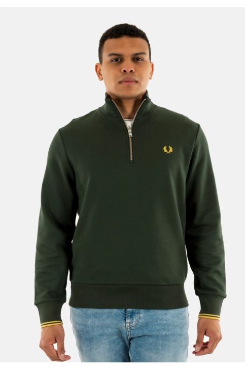 Sweat fred perry half zip x89 court green main product photo