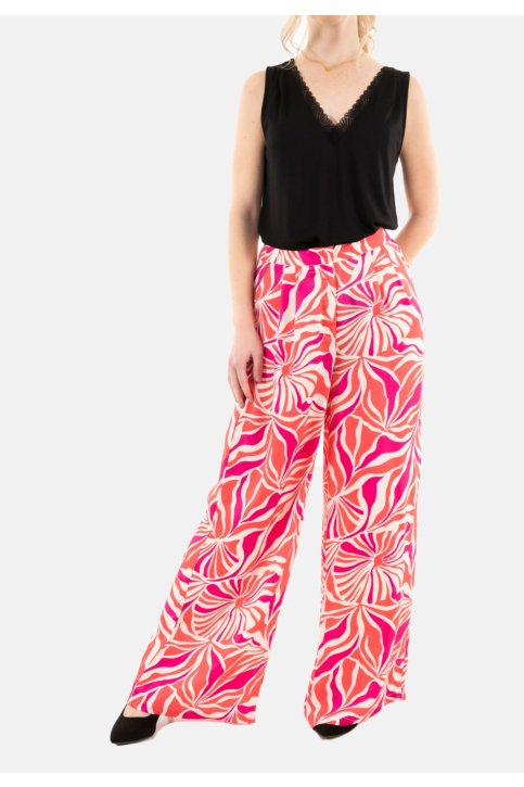 Pantalons only paula camellia rose spinning leaf main product photo