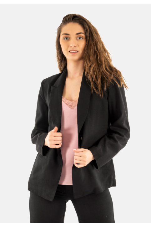 Blousons et vestes freeman t. porter bernie plain linen lin24 12 black main product photo