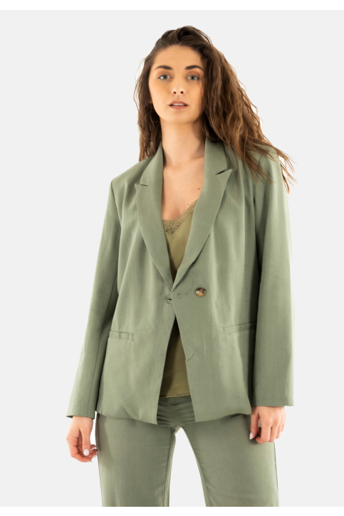 Blousons et vestes freeman t. porter bernie plain linen lin24 f839 deep lichen green main product photo