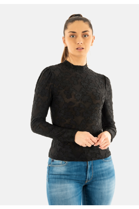 Tee shirt manches longues morgan 251-tevora noir main product photo