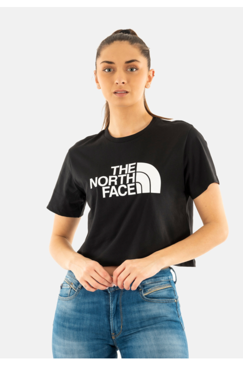 Tee shirt the north face ss easy relaxed cropped jk3 tnf black main product photo