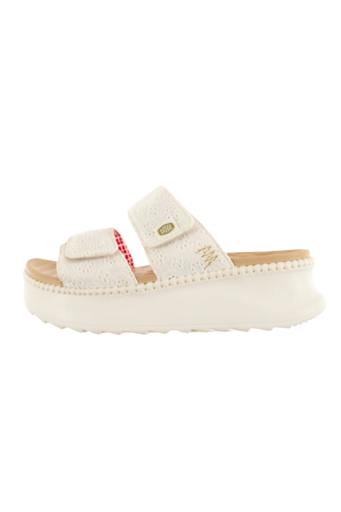 Sandales - nu-pieds hey dude delray slide eyelet 100 white main product photo