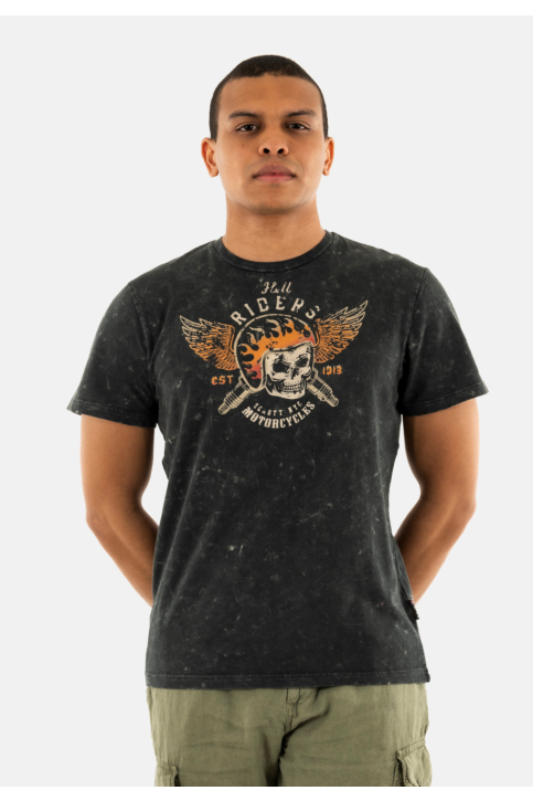 Tee shirt schott tsbedford washed black main product photo