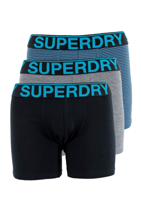 Calecons et slips superdry boxer triple pack czr navy/blue stripe/navy feeder main product photo