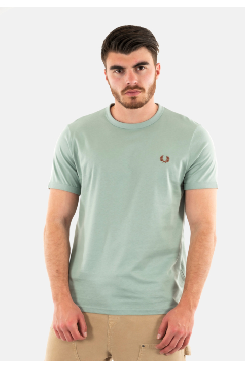 Tee shirt fred perry m3519 x06 silver blue main product photo