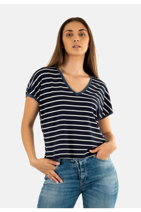 Tee shirt please t0jy 2621 blu/bianco main product photo