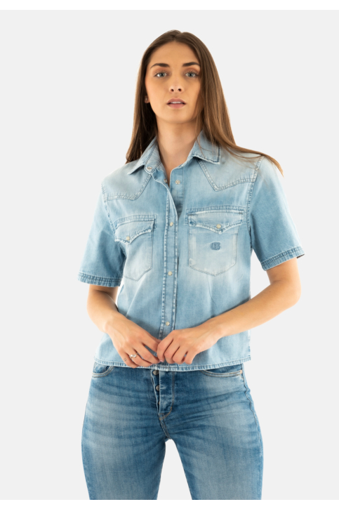 Chemisier manches courtes Le Temps Des Cerises mona 3001 blue main product photo
