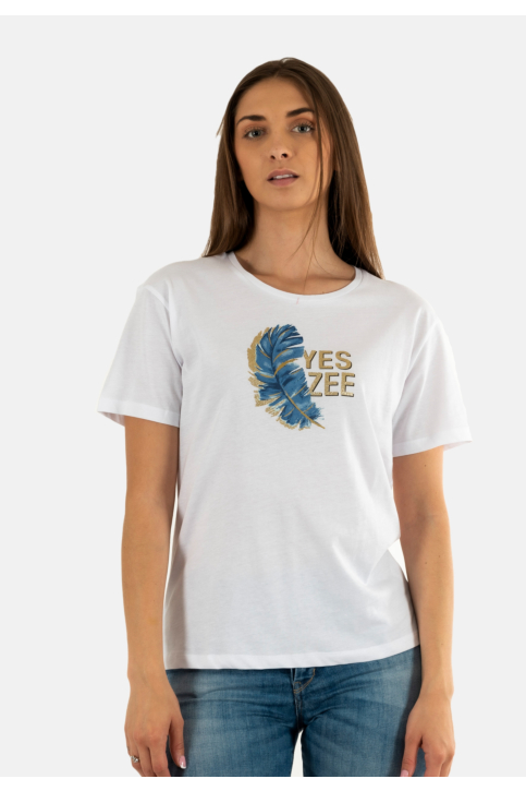 Tee shirt yes zee t258 t900 0101 bianco main product photo