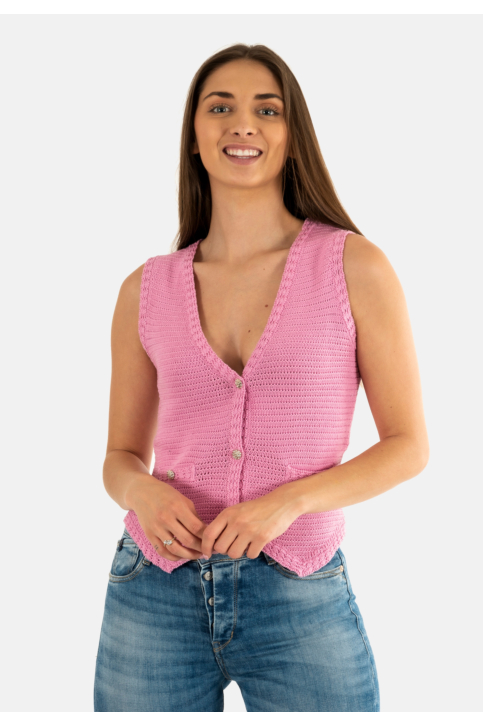 Gilets cardigans morgan 251-mgilet rose main product photo