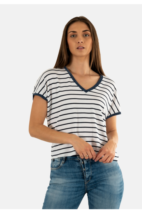 Tee shirt please t0jy 21360 bianco/blue main product photo