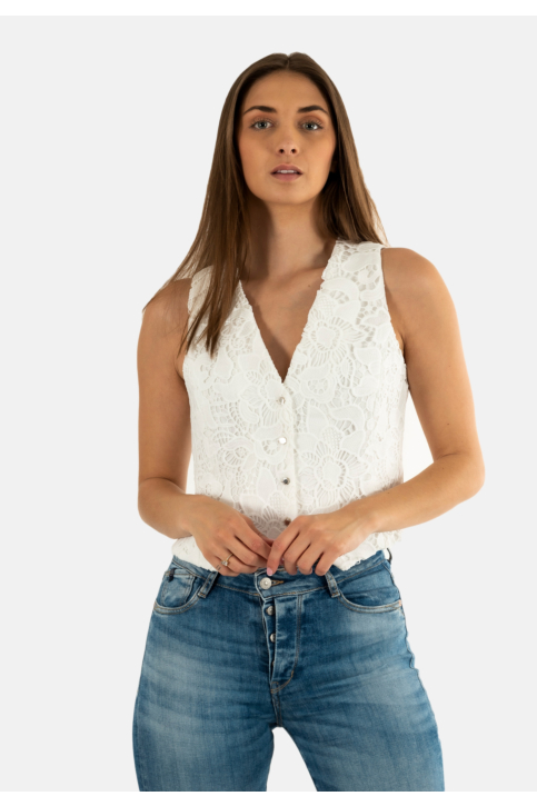 Chemisier manches courtes morgan 242-onfleu ecru main product photo