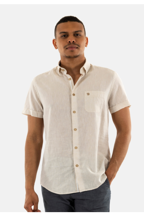Chemise manches courtes Benson & Cherry lemarcourt beige main product photo