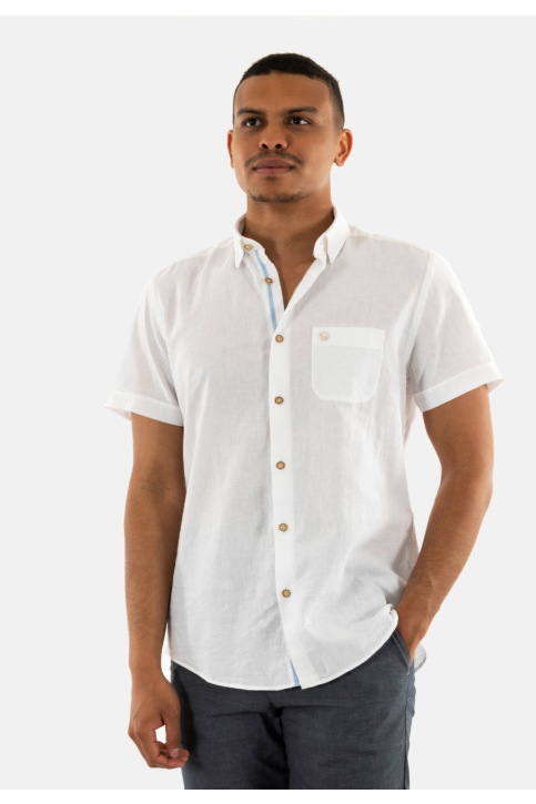 Chemise manches courtes Benson & Cherry lemarcourt blanc main product photo