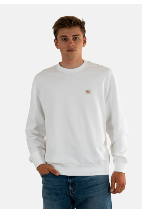 Sweat calvin klein jeans badge 350terry yaf bright white main product photo