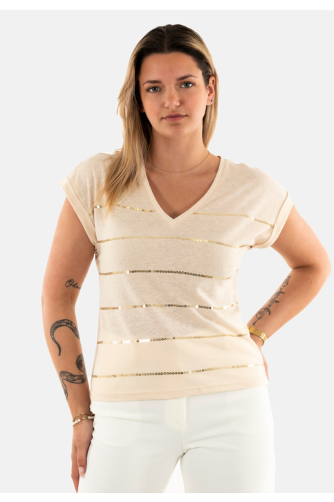 Tee shirt morgan doriane coquille m main product photo