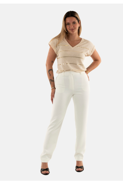 Pantalons morgan 251-pvaplo off white main product photo