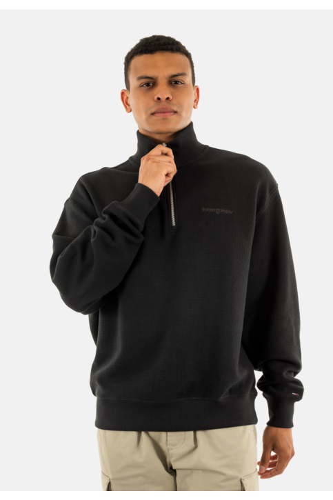 Sweat tommy jeans rlx waffle scrip bds black main product photo