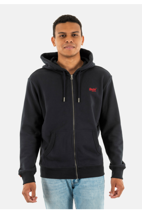 Sweat superdry essential logo zip env eclipse navy/red main product photo