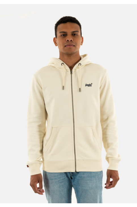 Sweat superdry essential logo zip nly dusty white main product photo