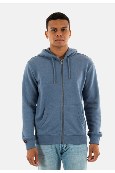 Sweat superdry essential logo zip 2ay jeans blue marl main product photo