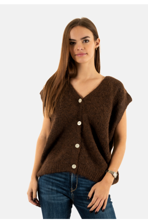 Gilets cardigans only azu seal brown melange main product photo