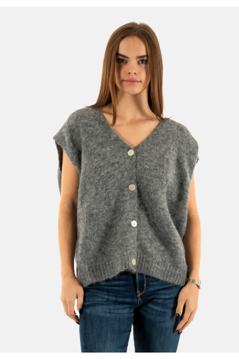 Gilets cardigans only azu dark grey melange main product photo