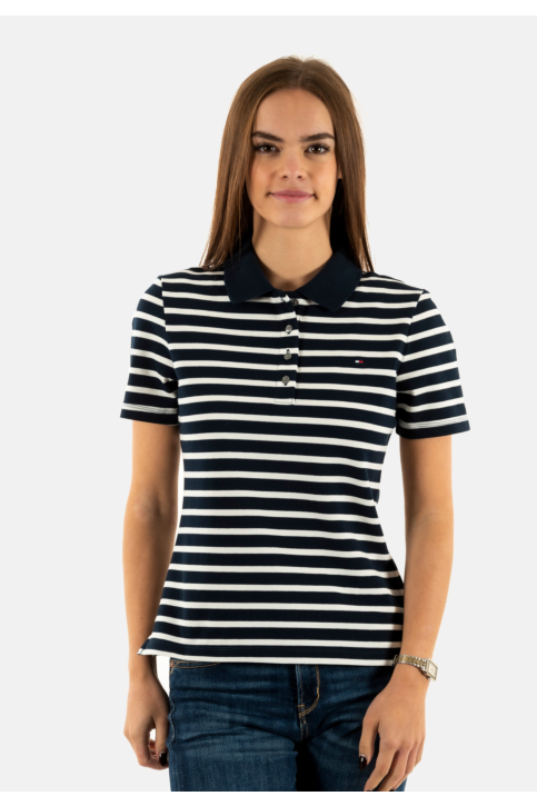 Polos tommy jeans 1985 slim pique 0x4 dark night navy/ ecru stp main product photo