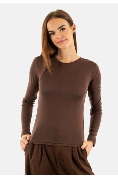 Tee shirt manches longues grace & mila toni chocolat main product photo