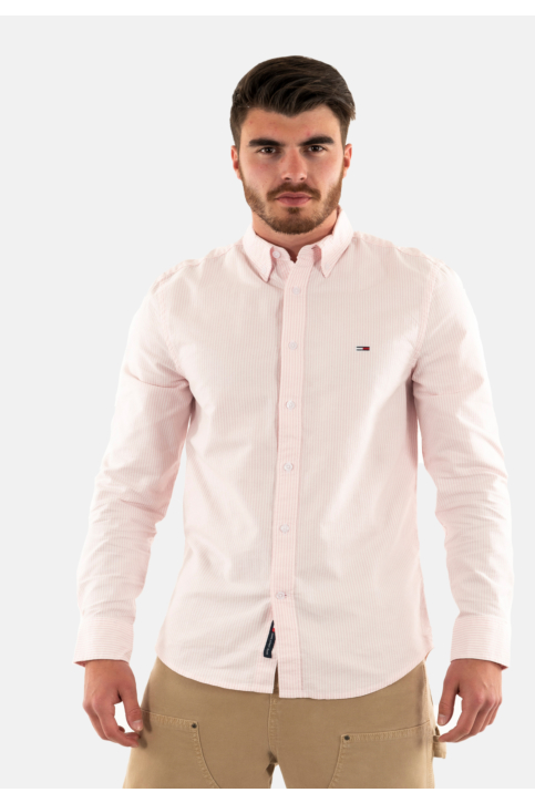 Chemise tommy jeans slim stripe oxfo tpf pink sugar stripe main product photo