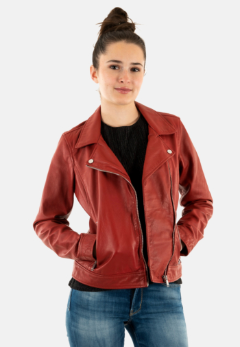 Blousons cuir portman portulip red