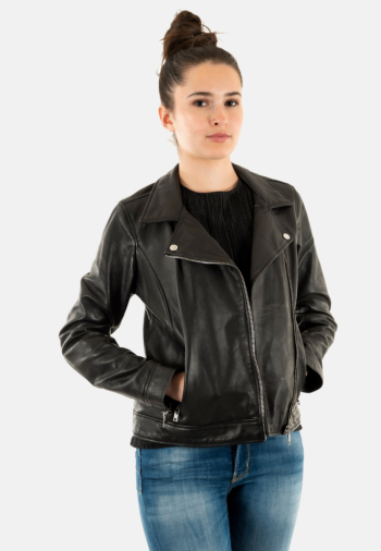 Blousons cuir portman portulip noir