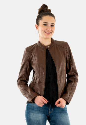 Blousons cuir portman porvaleriana cognac