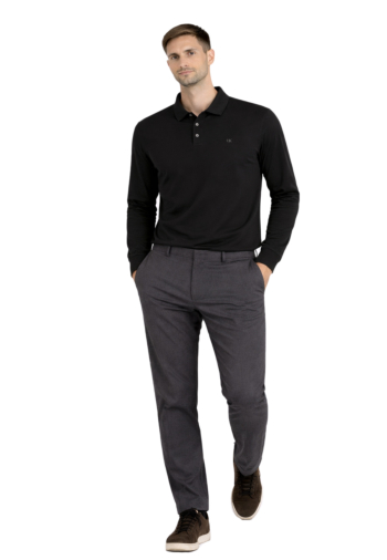 Polos manches longues calvin klein jeans supima ub1 black