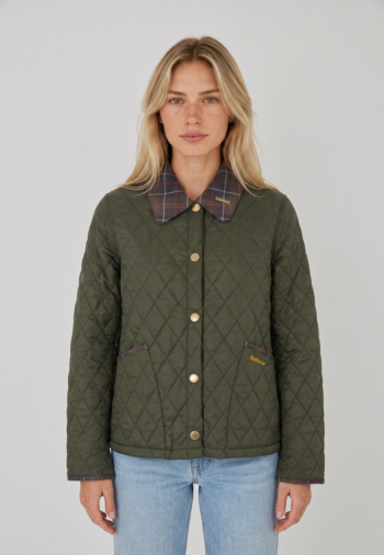 Blousons et vestes barbour icons tartan collar&nbsp;cropped liddesdale q ol74 olive/classic