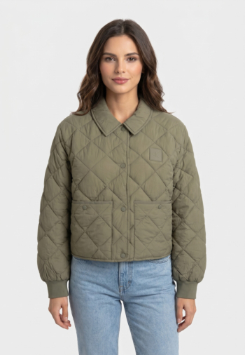 Blousons et vestes calvin klein jeans ulw short seasonal q ldy dusty olive