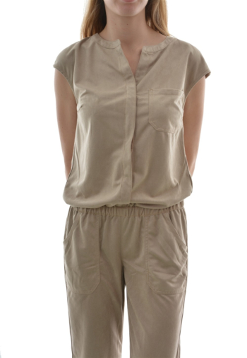 pantalons street one filia,fake-suede jumpsuit beige